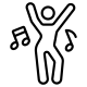 Icône représentant une personne qui danse